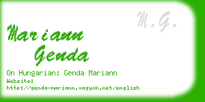 mariann genda business card